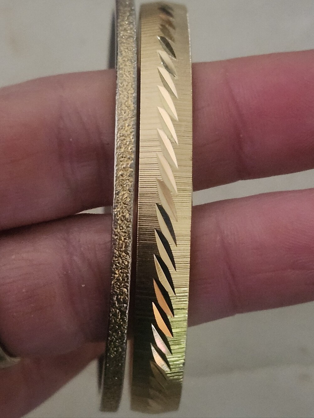 Monet Gold Tone Textured & Diagonal Engraved Bangle Bracelets - Set Of 2